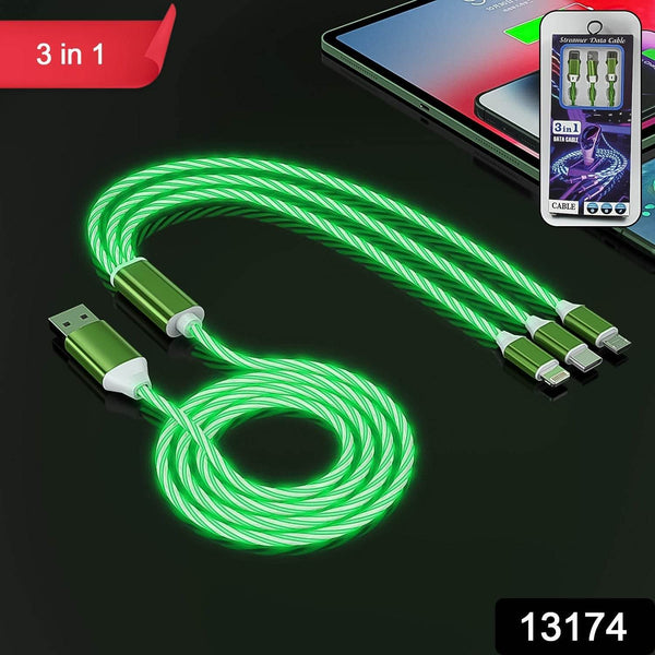 3 in 1 Charging Cable Light Up Fast Charger Multi Charging Cable (1 Pc) - dailyneed.life