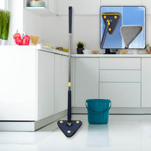 Rotatable Adjustable Triangle Cleaning Mop Triangle Mop with Stainless Steel Long Handle Push-Pull Squeezing Cleaning Mop Dry & Wet Mop for Floor Windows (1 Pc) - dailyneed.life