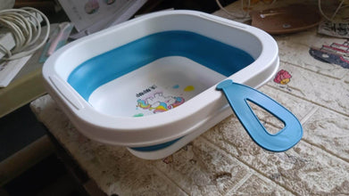Space-Saving Foldable Baby Wash Basin, Lightweight & Easy to Clean for Home (28×28 Cm) - dailyneed.life