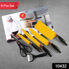 6 Pcs Professional Kitchen Knife Set with Chef Knives, Cleaver, Peeler & Scissors - dailyneed.life