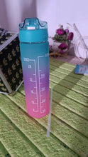 Plastic Colorful Motivational Water Bottle with Straw (900 ML) - dailyneed.life