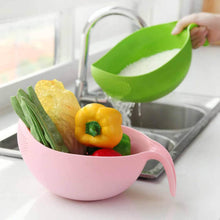 Plastic Rice Bowl / Food Strainer Thick Drain Basket with Handle for Rice, Vegetable & Fruit. (1Pc) - dailyneed.life
