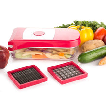 Ganesh Plastic Chopper Vegetable and Fruit Cutter, Red - dailyneed.life