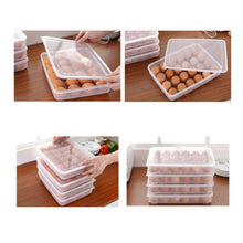 24 Grids Plastic Egg Box Container Holder Tray for Fridge with Lid for 2 Dozen Egg Tray - dailyneed.life