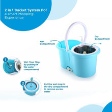 Plastic Spinner Bucket Mop 360 Degree Self Spin Wringing with 2 Absorbers for Home and Office Floor Cleaning Mops Set - dailyneed.life