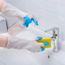 Reusable Rubber Latex PVC Flock lined Elbow Length Hand Gloves cleaning gloves - dailyneed.life