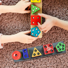 Geometric Brick with box- 5 Angle Matching Column Blocks for Kids - Preschool Educational Learning Toys. - dailyneed.life
