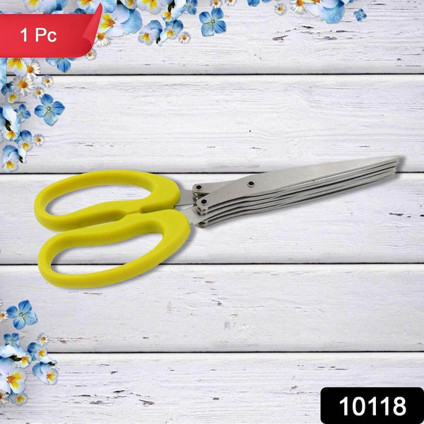 Multifunction Vegetable Stainless Steel Herbs Scissor with 5 Blades (1 Pc) - dailyneed.life