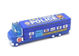 Double Decker Magic Truck Compass Multi Level Metal Truck Compass Pencil Case with Movable Wheels & Sharpener (Mix Design) - dailyneed.life