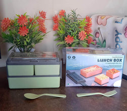 Plastic 3 Layer Leak Proof 3 Compartment Lunch Box for Office (1 Pc) - dailyneed.life