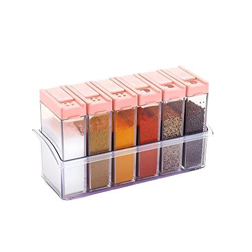 Plastic Spice Jars (6 pcs, 14x22x8cm, Multicolour) - dailyneed.life