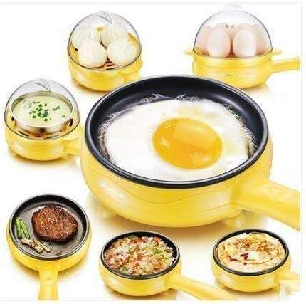 Multi functional Electric 2 in 1 Egg Frying Pan with Egg Boiler Machine Measuring Cup with Handle - dailyneed.life