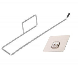 Stainless Steel Drill Free Self-Adhesive Paper Roll Holder Tissue Paper Stand Towel Bar Hanger Kitchen Towel Holder for Kitchen Bathroom Toilet (Pack of 1) - dailyneed.life