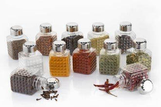 All New Square 16 Bottle Design 360 Degree Revolving Spice Rack Container Condiment, Pieces Set, Square Small Container - dailyneed.life