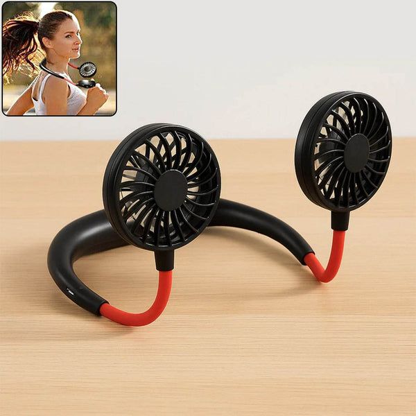 Hand Free Personal Fan - Portable USB Battery Rechargeable Mini Fan - Headphone Design Wearable Neckband Fan Necklance Fan Cooler Fan for Home, Sport, Camping, Beach, Travel, Office - dailyneed.life