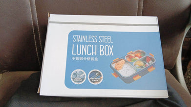 3 Compartment Transparent Stainless Steel Lunch Box with a Spoon and a Pair of Chopsticks (1 Set) - dailyneed.life