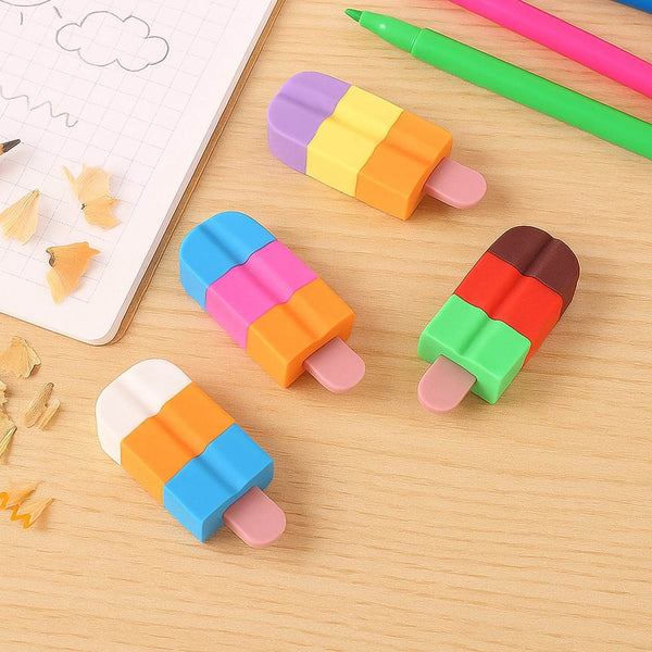 Ice cream Shape Eraser for Girls & Boys 3D Eraser for School B'Day Return Gift Ice Cream Theme Shape Erasers Pencils Set for Kids Educational Stationary kit, School Supplies (1 Set 4 Pc) - dailyneed.life
