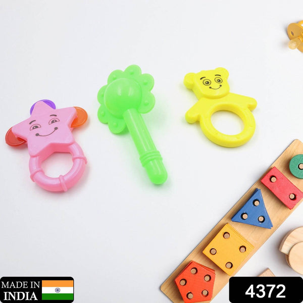 New Born Babies with Attractive Colors and Khanjari Rattle, Musical Gallery Khanjari Musical Instrument Toy Baby Play Toy Fun Return Gift for Kids Birthday (3 Pc Set) - dailyneed.life