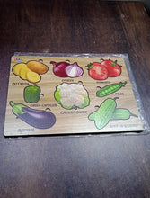 Wooden Vegetable Puzzle Learning Educational Board (1 Set / 28×20 Cm) - dailyneed.life