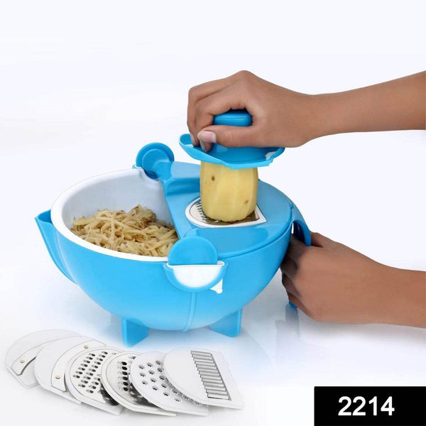 Multifunctional Vegetable Fruits Cutter Shredder with Rotating Drain Basket - dailyneed.life