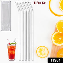 Reusable Glass Straws Clear Glass Drinking Straw 5Pc - dailyneed.life