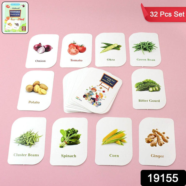 Kidkraft 32-Piece Educational Vegetable Flash Cards Set - dailyneed.life