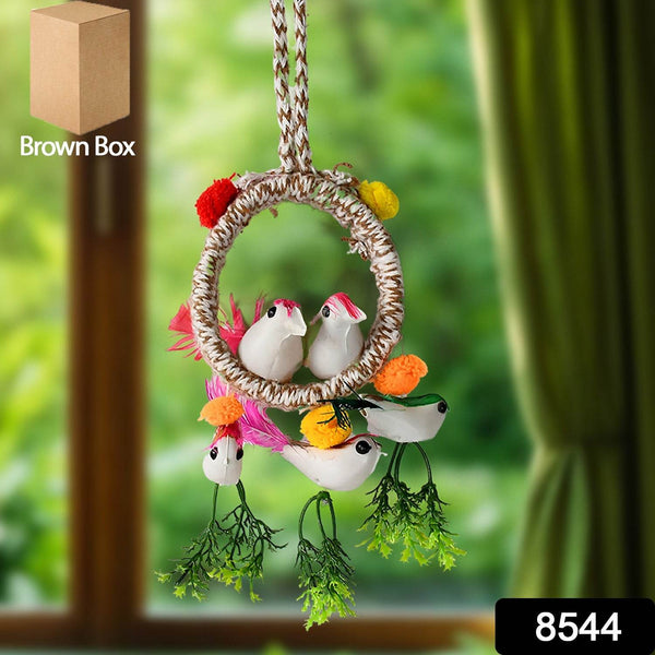 Home Decoration Bird Nest Decor Lovely Beautiful Artificial Birds Jute Nest Hanging for Balcony and Garden Decoration |Home Decor Wall Hanging Decorative Showpiece (1 Pc / Mix Color) - dailyneed.life
