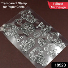 Reusable Transparent Rubber Stamp for Paper Crafts (Mix Design / 1 Sheet) - dailyneed.life
