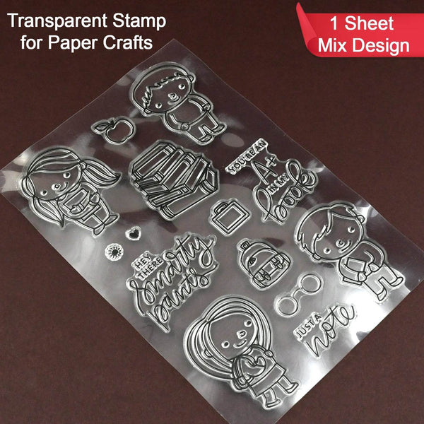 Reusable Transparent Rubber Stamp for Paper Crafts (Mix Design / 1 Sheet) - dailyneed.life