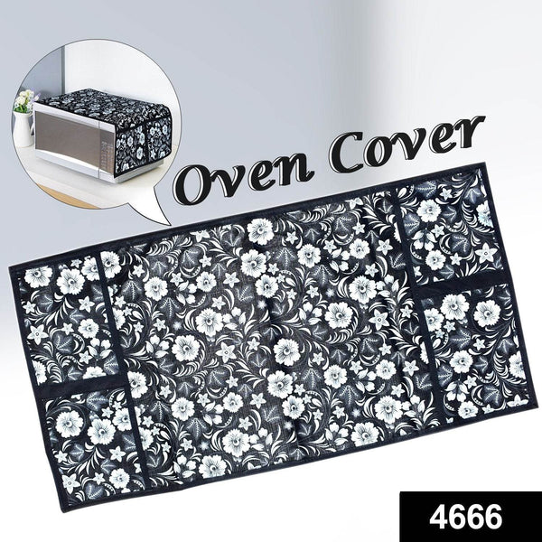 Microwave/Oven Top Cover with 4 Utility Pockets (Mix Design) - dailyneed.life