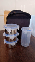 Compact Stainless Steel Airtight Lunch Box Set - 4 pcs (3 Leakproof Containers and 1 Bottle) - dailyneed.life