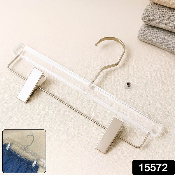 Heavy-Duty Transparent Acrylic Hanger With Adjustable Clips - dailyneed.life