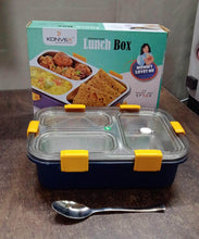 3 Compartment Transparent Stainless Steel Lunch Box for Kids - dailyneed.life