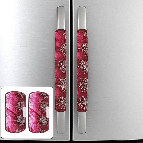 Fridge Cover Handle Cover Polyester High Material Cover For All Fridge Handle Use ( Set Of 2 Pcs ) Multi Design - dailyneed.life