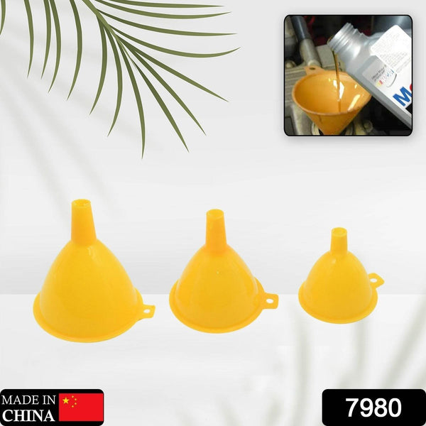 Multipurpose Funnel 3 Size Small , Medium & Big Plastic Funnel For kitchen and laboratory Use (3 Pc Set) - dailyneed.life