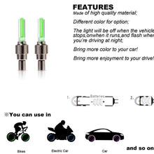 LED Flash Light lamp tyre Wheel Valve Sealing caps (2 Pc / Mix Color) - dailyneed.life