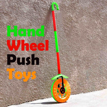 Plastic Single Wheel Push Run toy with handle and two lights on wheel. push toy for Kids. - dailyneed.life