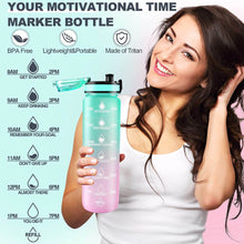 Motivational Water Bottle with Straw & Time Marker - Leakproof Tritan Portable Gym Bottle for Sports, Hiking & Camping - dailyneed.life