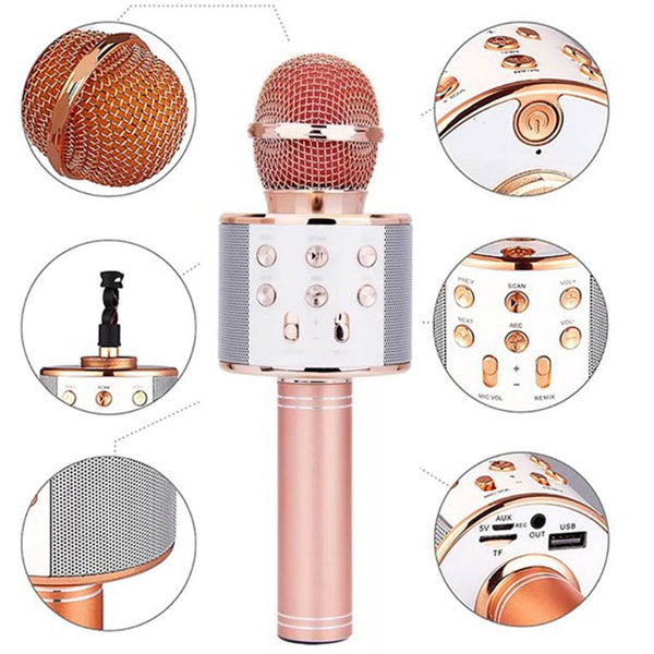 Wireless Bluetooth Recording Condenser Handheld Microphone Bluetooth Speaker Audio Recording Karaoke with Mic (Multicolor 1 Pc) - dailyneed.life