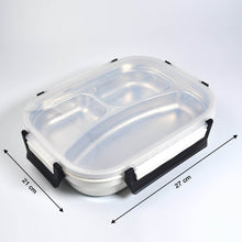 White Transparent Lunch Box for Kids and adults, Stainless Steel Lunch Box with 3 Compartments. - dailyneed.life