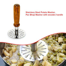 Stainless Steel Potato Masher, Pav Bhaji Masher with wooden handle - dailyneed.life