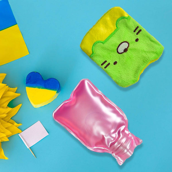 Green Kitty Hot Water Bag with Cover for Pain Relief & Warmth - dailyneed.life