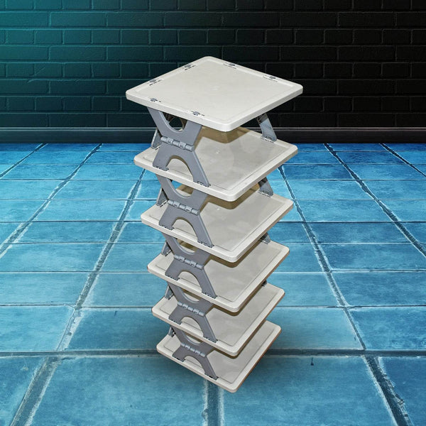 Foldable Shoe Rack (1 Pc, 6 Layers): Space-Saving, Entryway Storage - dailyneed.life