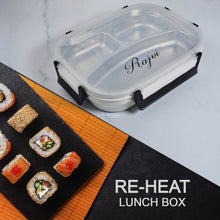 Customize White Transparent Lunch Box for Kids and adults, Stainless Steel Lunch Box with 3 Compartments. - dailyneed.life