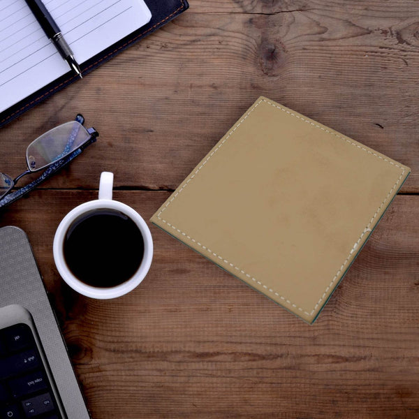 Square Leather Tea Coaster – Durable Dining Table Accessory (1 Pc) - dailyneed.life