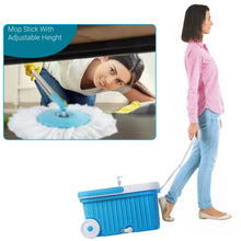 Sporty Plastic Spin Mop with Bigger Wheels and Plastic Auto Fold Handle for 360 Degree Cleaning. - dailyneed.life
