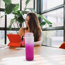 Motivational Glass Water Bottle Colorful potable Water Glass Bottle With Rubber Band, Daily Intake Hourly Water Bottle to Ensure You Drink Enough Water Throughout The Day Reusable Cycling Gym, Workout Fitness Bottle (350 ML) - dailyneed.life