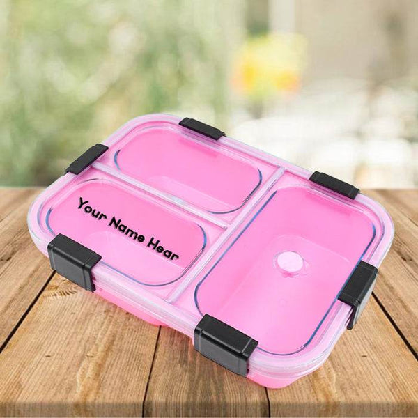 Customized Plastic 3 Compartment Insulated Lunch Box, Lunch Box (1 Pc) - dailyneed.life