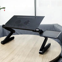Modern Style Portable Adjustable Foldable Laptop Holder Notebook Desks Lap PC Folding Desk Table Vented Stand 2 Built in Cooling Fans - dailyneed.life