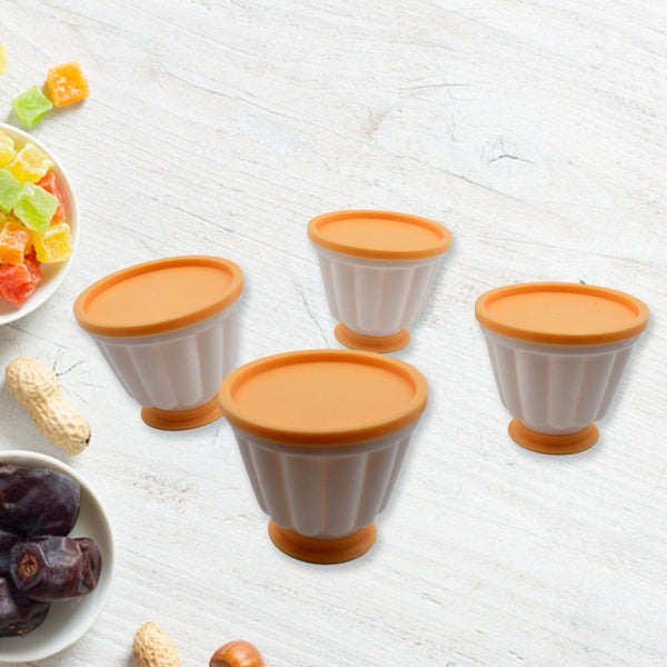 Pudding Molds, Custard Mold, Mold for Jelly Ice creams, Set of 4 Cups with Lid - dailyneed.life